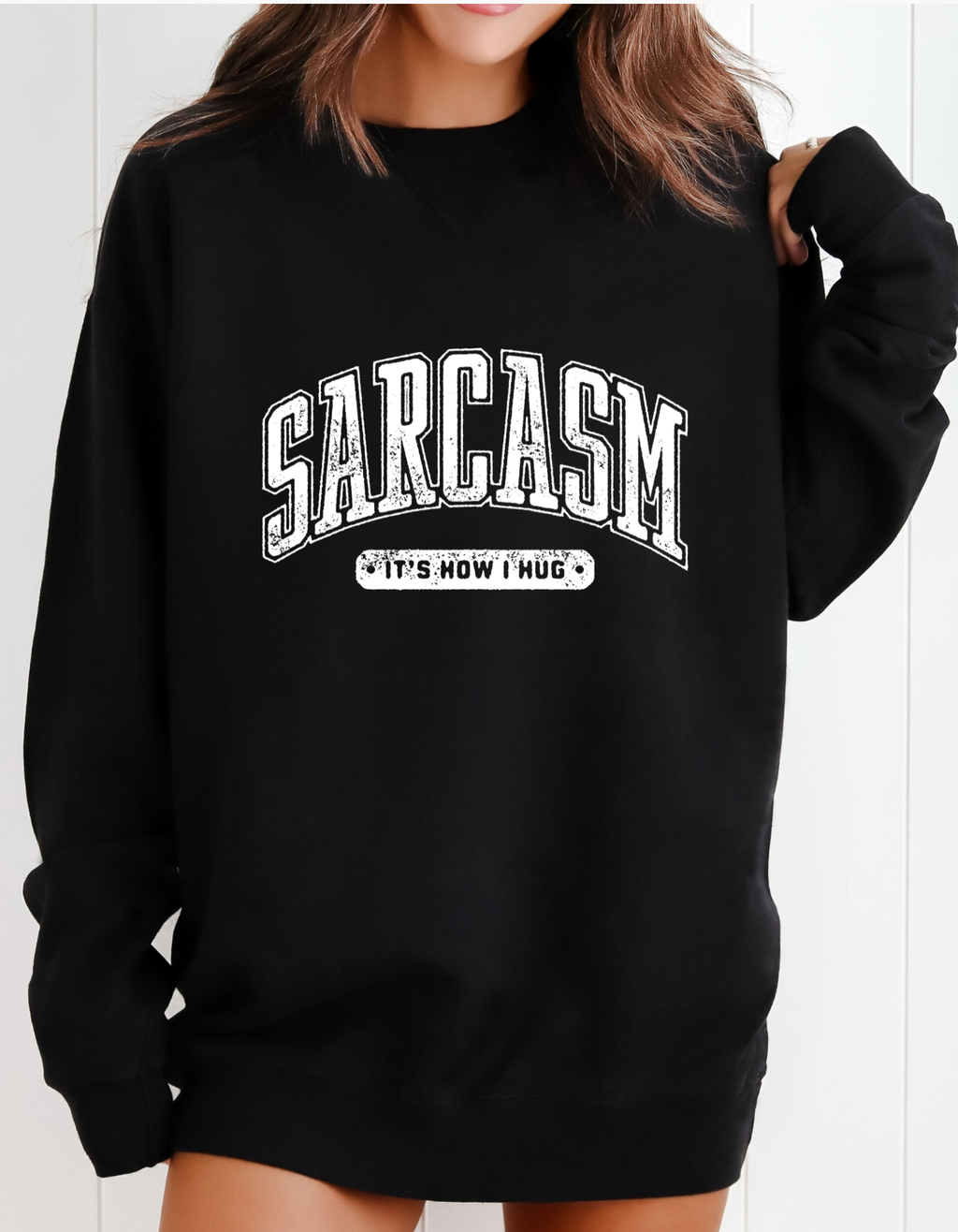 Sarcasm Crewneck Sweatshirt — 'Sarcasm: It's My Charm' Graphic
