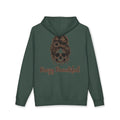 Krazy Beautiful Skull Hair Bun Hoodie | Skull with Floral Bun, Script Logo